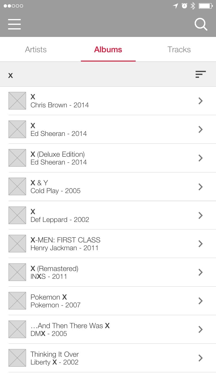 Album search results with improved algorithm, metadata and sorting applied