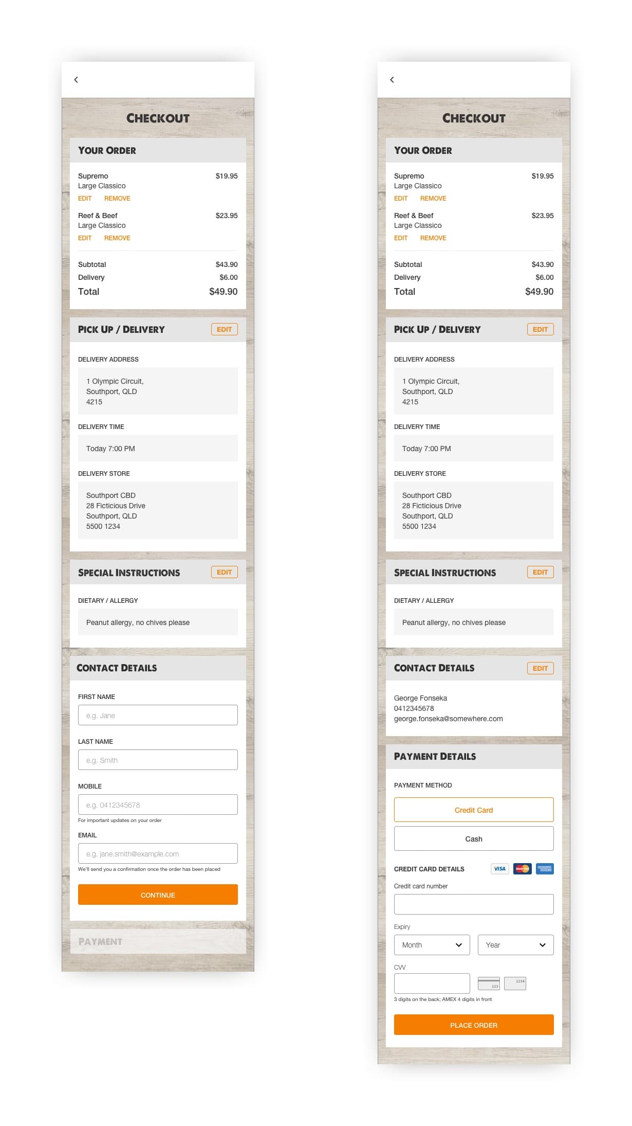 Checkout redesign — after