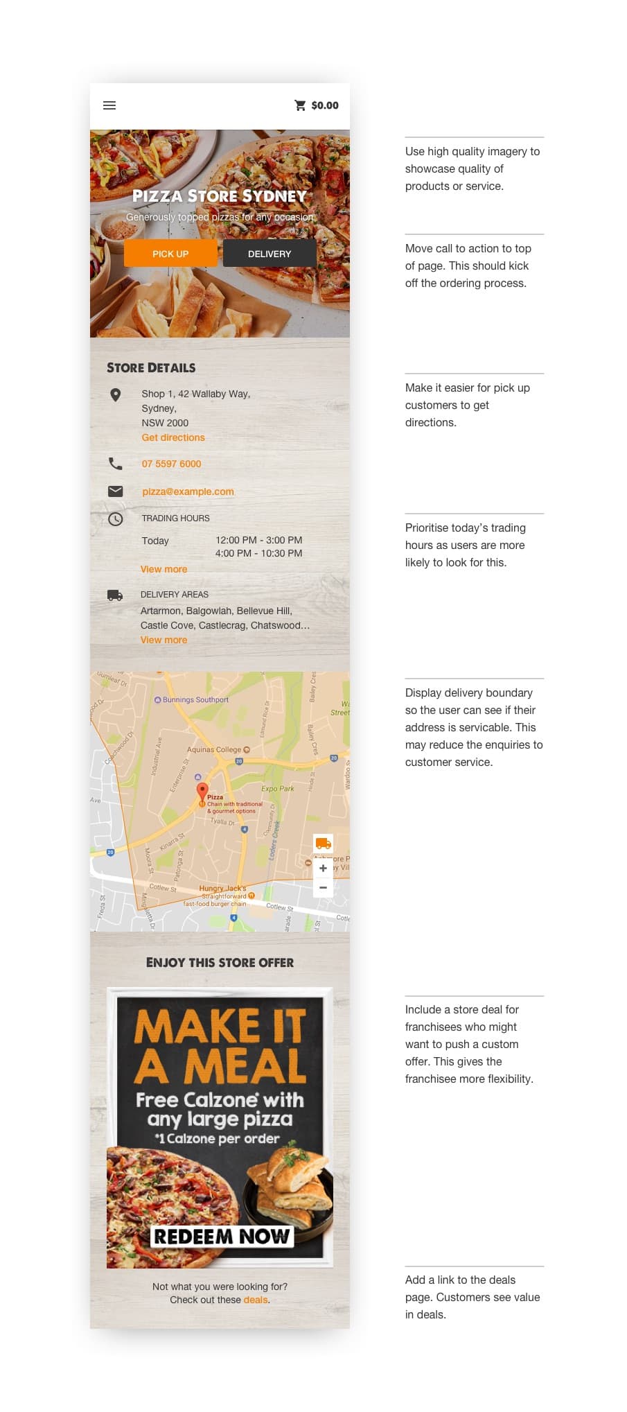 Store page redesign — before and after