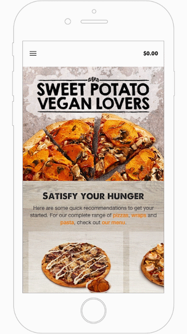 Animated navigation prototype built with Principle